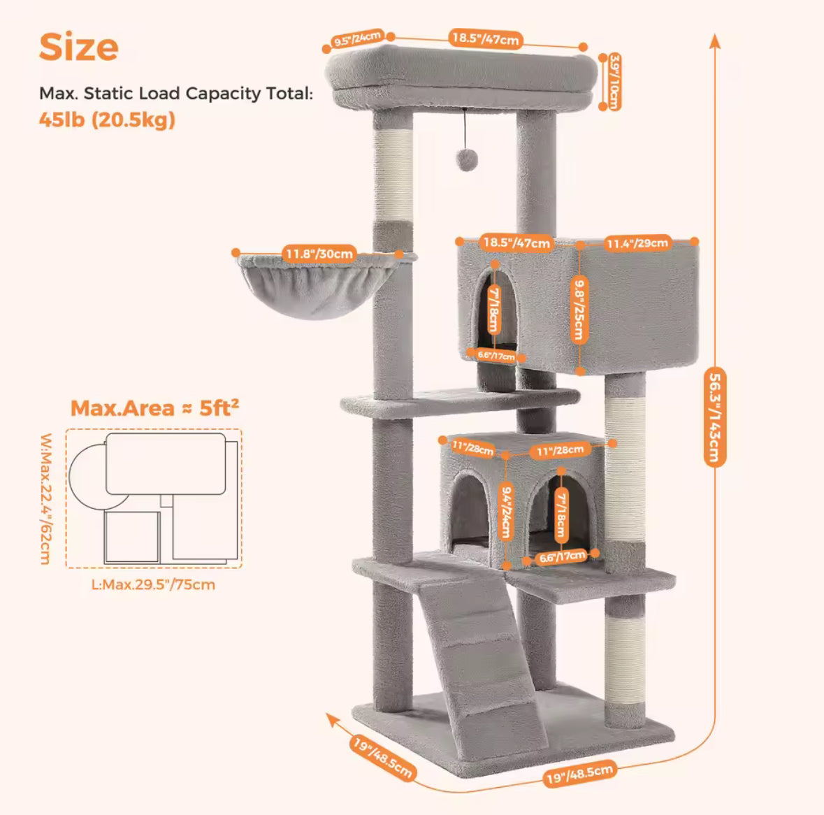 56.3 Cat Tree for Large Cats