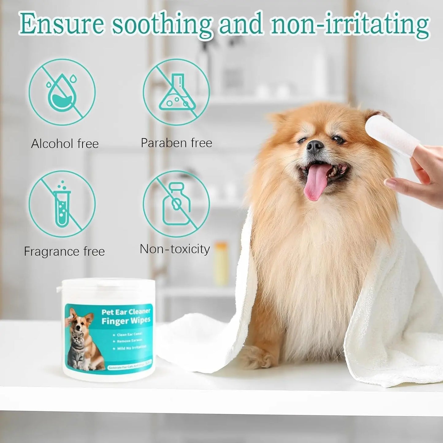 FuzzleCare™ Pet Ear Cleaning Finger Wipes