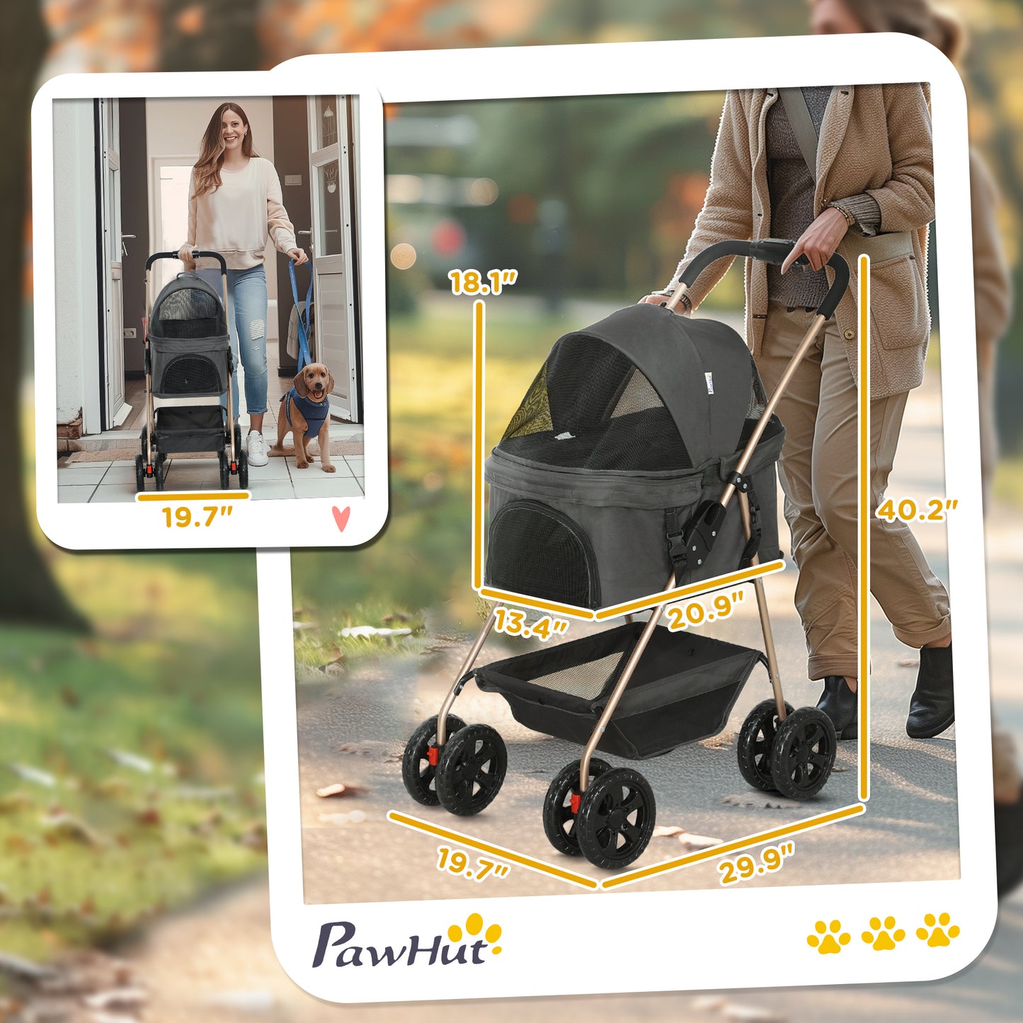 FuzzleRide™ Luxury Pet Stroller – Travel in Comfort & Style